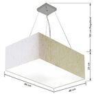 Lustre Pendente Retangular Md-4372 Cúpula Em Tecido 60x40cm L