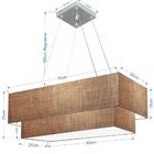 Lustre Pendente Retangular Palha Mj-4138 Para Mesa De Jantar