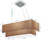 Lustre Pendente Retangular Palha Mj-4321 Para Mesa De Jantar