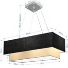 Lustre Pendente Retangular Preto E Bege Mj-4321 Para Mesa De