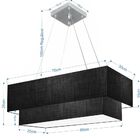 Lustre Pendente Retangular Preto Mj-4138 Para Mesa De Jantar