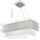 Lustre Pendente Retangular Rustico Cinza E Branco Mj-4321 Par
