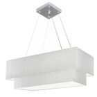 Lustre Pendente Retangular Rustico Cinza Mj-4321 Para Mesa De