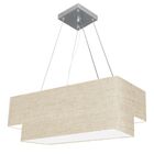 Lustre Pendente Retangular Vivare Md-4138 Cúpula Em Tecido 70