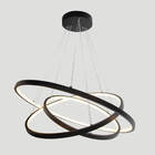 Lustre Pendente Ring 3 Aros 105w 3000k- Preto