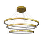 Lustre Pendente Ring 3 Aros 105w 6000k- Ouro
