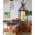 Lustre Pendente Rustico Coutry Texas 1001/3 Pt/dourado