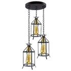 Lustre Pendente Rustico Coutry Texas 1001/3 Pt/dourado