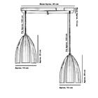 Lustre Pendente Sadan Duplo Base Retangular Escovado