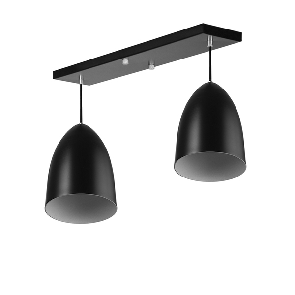 Lustre Pendente Sadan Duplo Base Retangular Preto