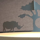 Lustre Pendente Safari Savana Cúpula Tecido 50x15cm  Cinza