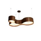 Lustre Pendente Semi Cilíndrico 80cm Em Madeira Imbuia