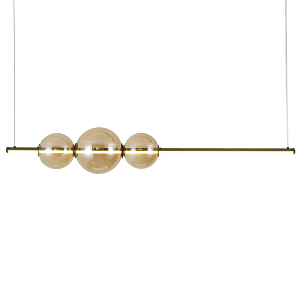 Lustre Pendente Skylight Curly 3108 Led Bivolt Preto/ambar