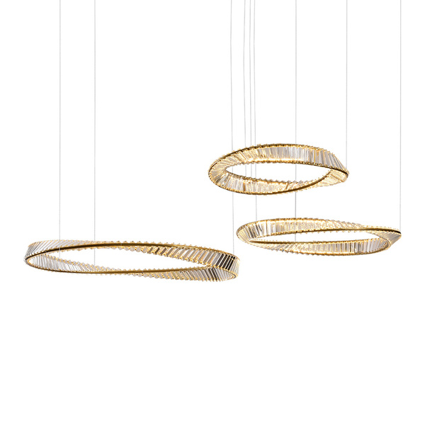 Lustre Pendente Skylight Domino 4043 G Led Bivolt Dourado