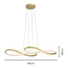 Lustre Pendente Skylight Strip 3016 Led Bivolt Dourado