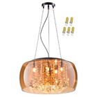 Lustre Pendente Soho Cristal Legítimo K9 E Vidro Âmbar 40cm
