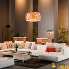 Lustre Pendente Soho Cristal Legítimo K9 E Vidro Âmbar 40cm