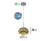 Lustre Pendente Soho Vidro Âmbar Translucido Com Cristais Ø22