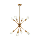 Lustre Pendente Sputnik Dourado Para 8 Lâmpadas Moderno Luxo