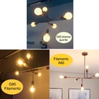 Lustre Pendente Sputnik Gold 6 Braço Luminaria Filamento G95