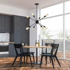 Lustre Pendente Sputnik Preto Para 8 Lâmpadas Moderno Luxo IN