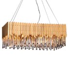 Lustre Pendente Startec Baluarte Retangular Dourado G9 Bivolt