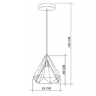 Lustre Pendente Startec Piramidal 38cm E27 Bivolt Preto E Café