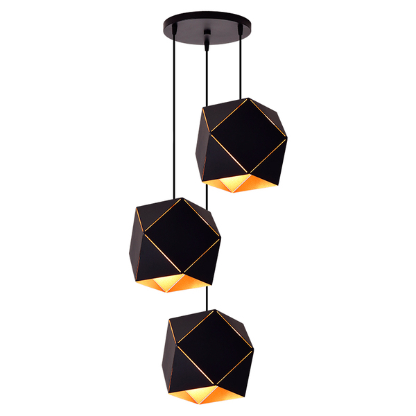 Lustre Pendente Startec Rpx Faces 3 Preto E27 Bivolt - Único