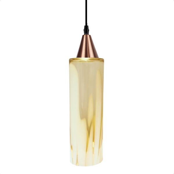 Lustre Pendente Taschibra  Anne Murano Leitoso Âmbar E27 Bivo
