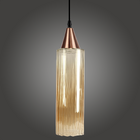 Lustre Pendente Taschibra Anne Rigato Âmbar E27 Bivolt Cobre
