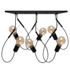 Lustre Pendente Taschibra Bungee Preto 6xe27 Bivolt