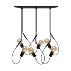 Lustre Pendente Taschibra Bungee Preto 6xe27 Bivolt