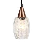 Lustre Pendente Taschibra Cristal Badih P Canelado E27 Transp