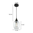 Lustre Pendente Taschibra Cristal Badih P Canelado E27 Transp