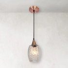 Lustre Pendente Taschibra Cristal Badih P Canelado E27 Transp