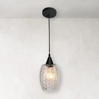 Lustre Pendente Taschibra Cristal Badih P Canelado E27 Transp