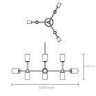 Lustre Pendente Taschibra Equilibrium Ouro E27 Bivolt