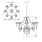 Lustre Pendente Taschibra Glam 8 Transparente E14 Bivolt