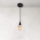 Lustre Pendente Taschibra Monalisa Pp Branco Leitoso E27 Bivo