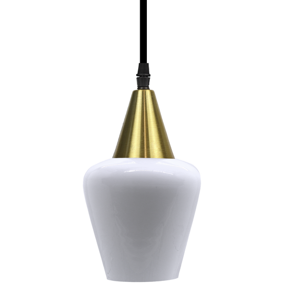 Lustre Pendente Taschibra Monalisa Pp Branco Leitoso E27 Bivo