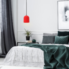 Lustre Pendente Taschibra Mug E27 Bivolt Vermelho Fosco