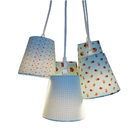 Lustre Pendente Tecido Anita Catita Tecido Estampado Azul Biv