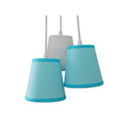 Lustre Pendente Teto Cacho Azul E Renda Branca Bivolt