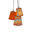 Lustre Pendente Teto Cacho Chevron Tons De Laranja Bivolt