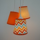 Lustre Pendente Teto Cacho Chevron Tons De Laranja Bivolt