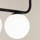 Lustre Pendente Teto Curvo Jabuticaba 3 Globos Vidro Preto