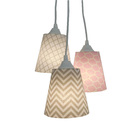 Lustre Pendente Teto Infantil Geométrico Rosa E Cinza Bivolt