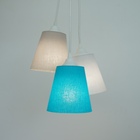 Lustre Pendente Teto Quarto Cacho Tons De Cinza E Azul Bivolt