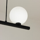 Lustre Pendente Teto Reto Jabuticaba 4 Globos Vidro Preto