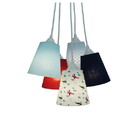 Lustre Pendente Teto Tecido Avião Tons De Azul E Vermelho Biv